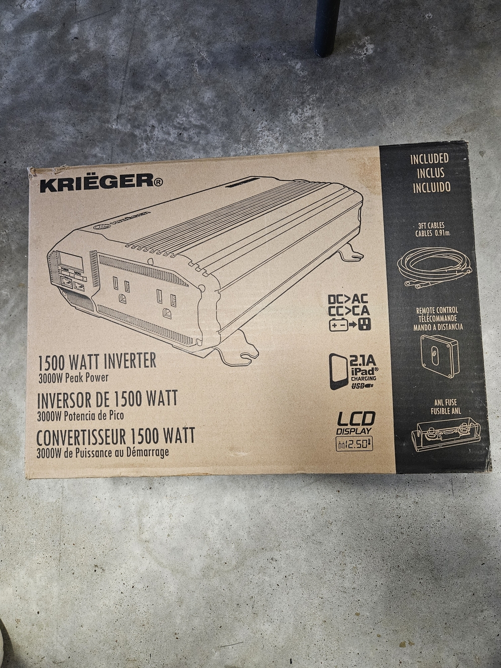 Krieger 1500 Watts Power Inverter 12volt